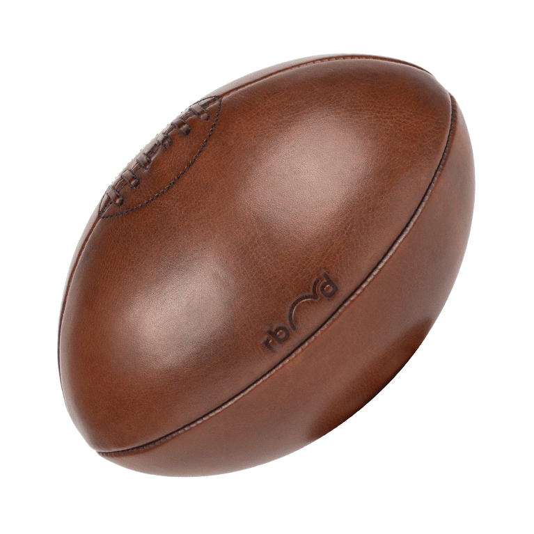 Personnalisez votre ballon de rugby vintage en cuir naturel