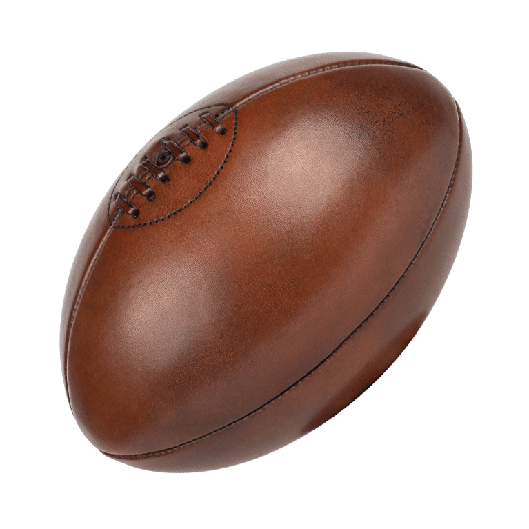 Personnalisez votre ballon de rugby vintage en cuir naturel